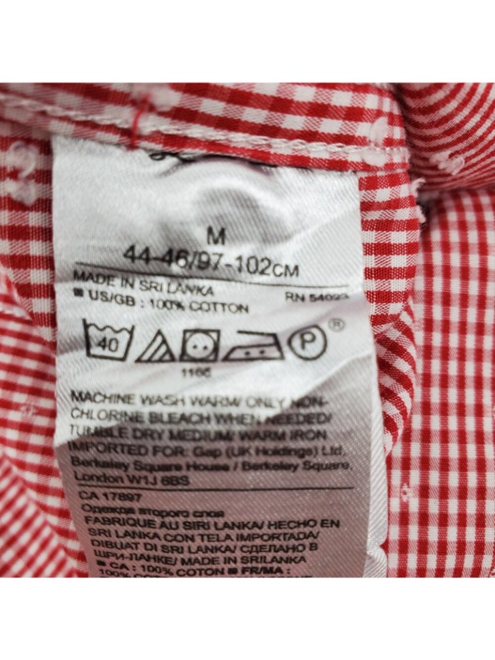 Banana Republic Shirt Men Camden Fit Casual Medium Red White Stripe 100% Cotton - Picture 6 of 6